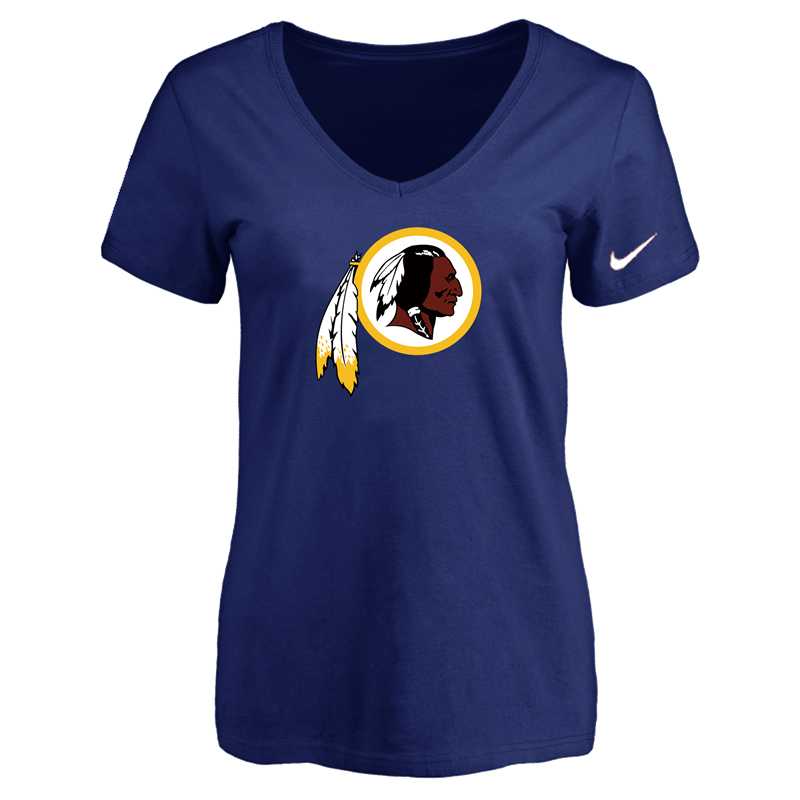 Women's Washington Redskins D.Blue Logo V neck T-Shirt FengYun,We sell and wholesale Women's Washington Redskins D.Blue Logo V neck T-Shirt FengYun on line form chian!