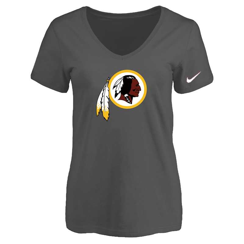Women's Washington Redskins D.Gray Logo V neck T-Shirt FengYun,We sell and wholesale Women's Washington Redskins D.Gray Logo V neck T-Shirt FengYun on line form chian!