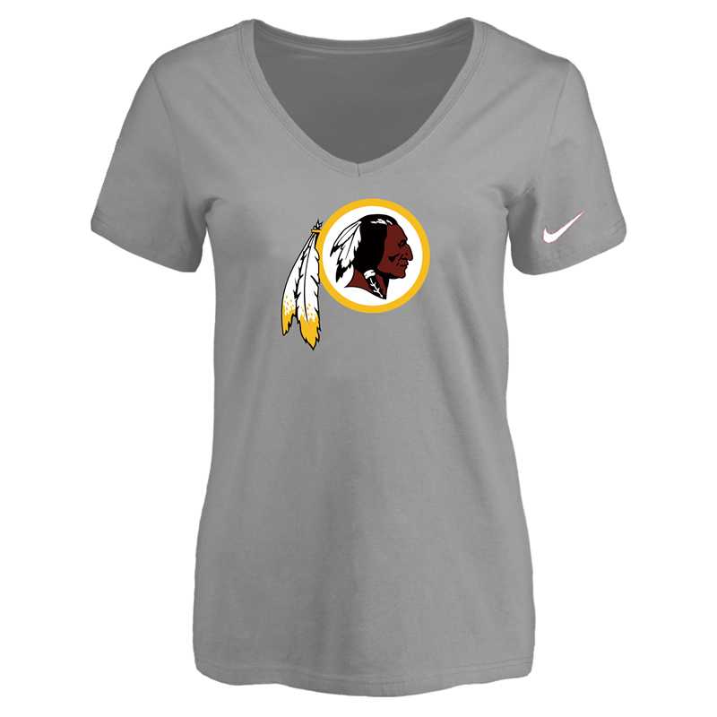Women's Washington Redskins L.Gray Logo V neck T-Shirt FengYun,We sell and wholesale Women's Washington Redskins L.Gray Logo V neck T-Shirt FengYun on line form chian!