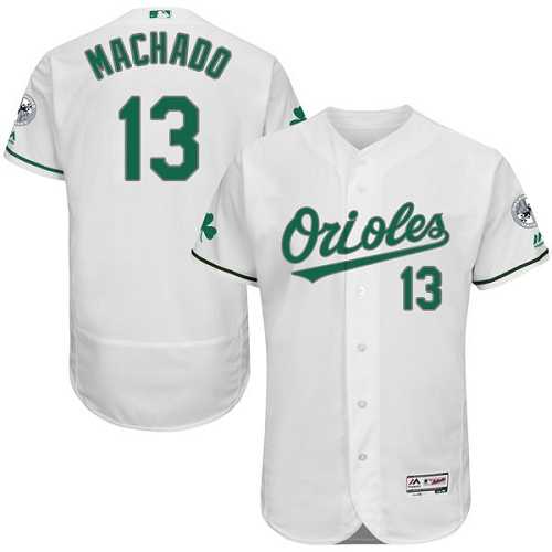 Baltimore Orioles #13 Manny Machado White St. Patrick's Day Flexbase Stitched Jersey DingZhi,We sell and wholesale Baltimore Orioles #13 Manny Machado White St. Patrick's Day Flexbase Stitched Jersey DingZhi on line form chian!