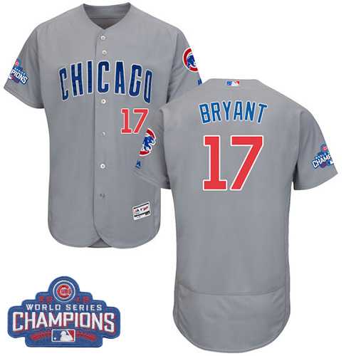 Chicago Cubs #17 Kris Bryant Gray 2016 World Series Champions Flexbase Stitched Jersey DingZhi,We sell and wholesale Chicago Cubs #17 Kris Bryant Gray 2016 World Series Champions Flexbase Stitched Jersey DingZhi on line form chian!