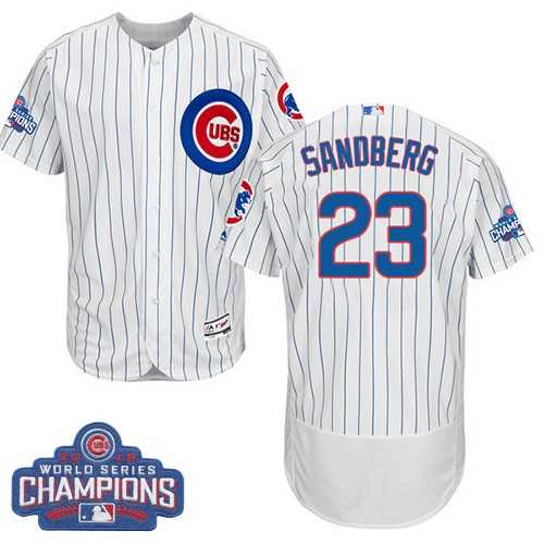 Chicago Cubs #23 Ryne Sandberg White 2016 World Series Champions Flexbase Stitched Jersey DingZhi,We sell and wholesale Chicago Cubs #23 Ryne Sandberg White 2016 World Series Champions Flexbase Stitched Jersey DingZhi on line form chian!