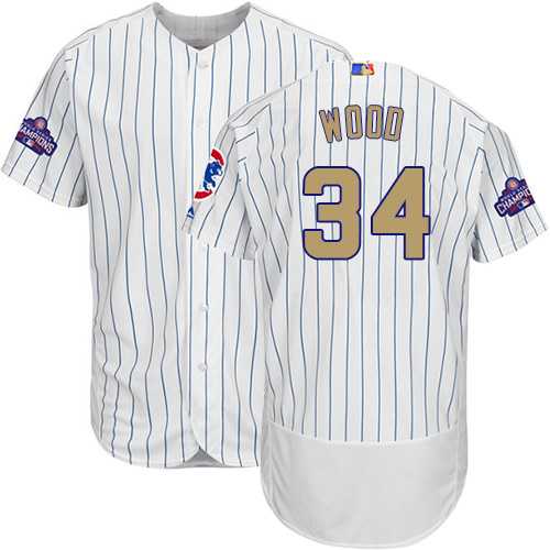 Chicago Cubs #34 Kerry Wood White World Series Champions Gold Program Flexbase Stitched Jersey DingZhi,We sell and wholesale Chicago Cubs #34 Kerry Wood White World Series Champions Gold Program Flexbase Stitched Jersey DingZhi on line form chian!