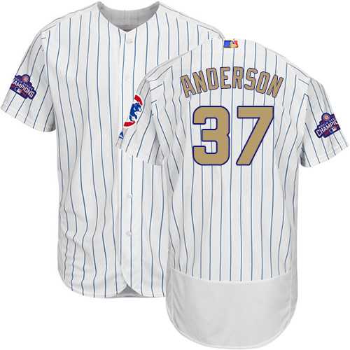Chicago Cubs #37 Brett Anderson White World Series Champions Gold Program Flexbase Stitched Jersey DingZhi,We sell and wholesale Chicago Cubs #37 Brett Anderson White World Series Champions Gold Program Flexbase Stitched Jersey DingZhi on line form chian!