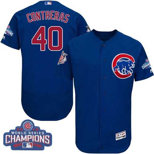 Chicago Cubs #40 Willson Contreras Blue 2016 World Series Champions Flexbase Stitched Jersey DingZhi,We sell and wholesale Chicago Cubs #40 Willson Contreras Blue 2016 World Series Champions Flexbase Stitched Jersey DingZhi on line form chian!