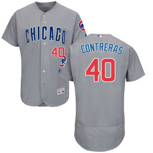 Chicago Cubs #40 Willson Contreras Gray Flexbase Stitched Jersey DingZhi,We sell and wholesale Chicago Cubs #40 Willson Contreras Gray Flexbase Stitched Jersey DingZhi on line form chian!