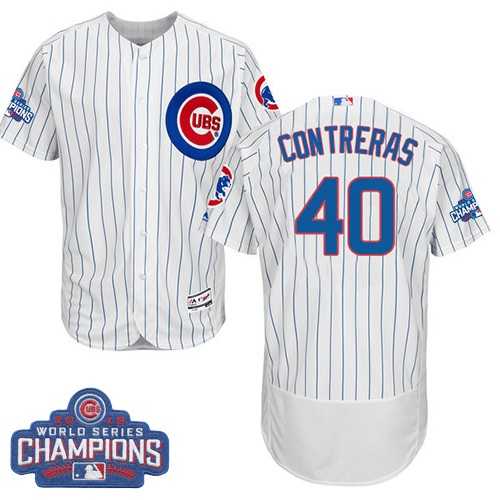 Chicago Cubs #40 Willson Contreras White 2016 World Series Champions Flexbase Stitched Jersey DingZhi,We sell and wholesale Chicago Cubs #40 Willson Contreras White 2016 World Series Champions Flexbase Stitched Jersey DingZhi on line form chian!