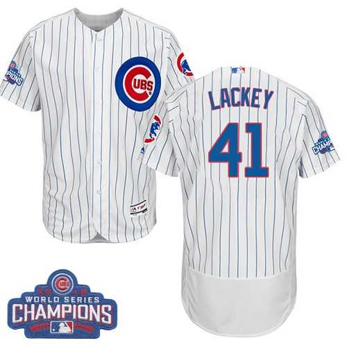 Chicago Cubs #41 John Lackey White 2016 World Series Champions Flexbase Stitched Jersey DingZhi,We sell and wholesale Chicago Cubs #41 John Lackey White 2016 World Series Champions Flexbase Stitched Jersey DingZhi on line form chian!