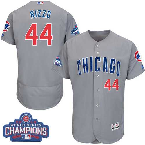 Chicago Cubs #44 Anthony Rizzo Gray 2016 World Series Champions Flexbase Stitched Jersey DingZhi,We sell and wholesale Chicago Cubs #44 Anthony Rizzo Gray 2016 World Series Champions Flexbase Stitched Jersey DingZhi on line form chian!