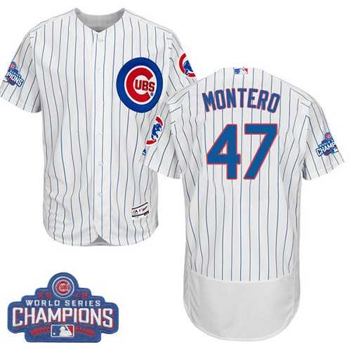 Chicago Cubs #47 Miguel Montero White 2016 World Series Champions Flexbase Stitched Jersey DingZhi,We sell and wholesale Chicago Cubs #47 Miguel Montero White 2016 World Series Champions Flexbase Stitched Jersey DingZhi on line form chian!