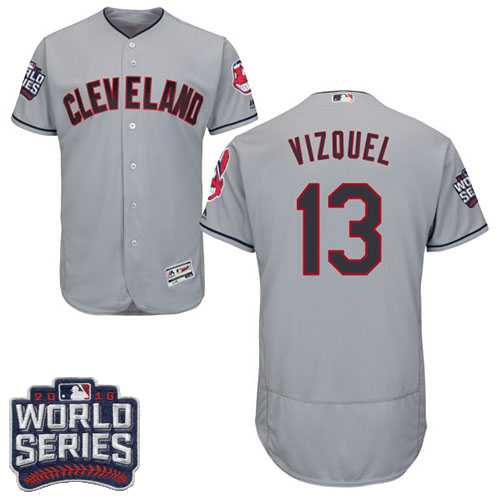 Cleveland Indians #13 Omar Vizquel Gray 2016 World Series Flexbase Stitched Jersey DingZhi,We sell and wholesale Cleveland Indians #13 Omar Vizquel Gray 2016 World Series Flexbase Stitched Jersey DingZhi on line form chian!