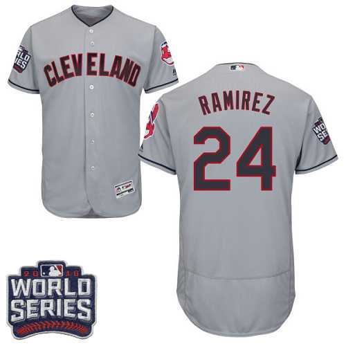 Cleveland Indians #24 Jose Ramirez Gray 2016 World Series Flexbase Stitched Jersey DingZhi,We sell and wholesale Cleveland Indians #24 Jose Ramirez Gray 2016 World Series Flexbase Stitched Jersey DingZhi on line form chian!