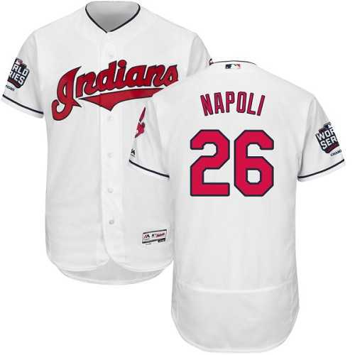 Cleveland Indians #26 Mike Napoli White 2016 World Series Flexbase Stitched Jersey DingZhi,We sell and wholesale Cleveland Indians #26 Mike Napoli White 2016 World Series Flexbase Stitched Jersey DingZhi on line form chian!