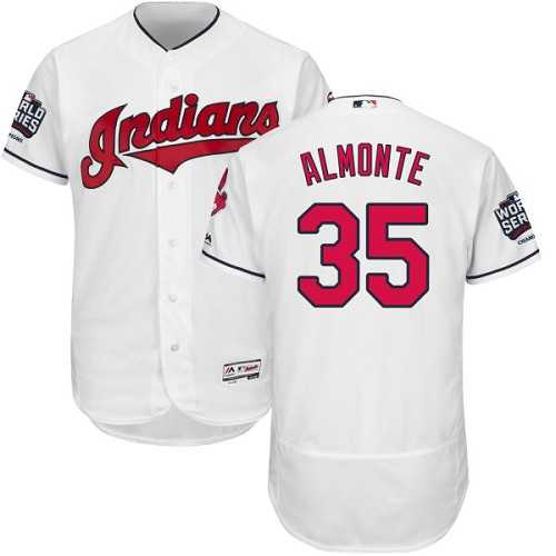 Cleveland Indians #35 Abraham Almonte White 2016 World Series Flexbase Stitched Jersey DingZhi,We sell and wholesale Cleveland Indians #35 Abraham Almonte White 2016 World Series Flexbase Stitched Jersey DingZhi on line form chian!