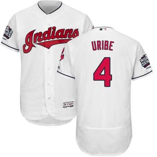 Cleveland Indians #4 Juan Uribe White 2016 World Series Flexbase Stitched Jersey DingZhi,We sell and wholesale Cleveland Indians #4 Juan Uribe White 2016 World Series Flexbase Stitched Jersey DingZhi on line form chian!