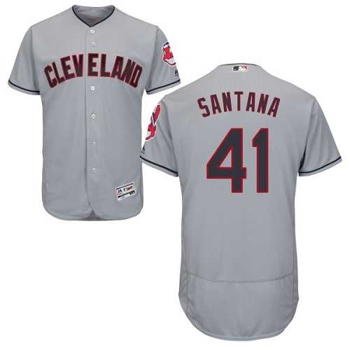 Cleveland Indians #41 Carlos Santana Gray Flexbase Stitched Jersey DingZhi,We sell and wholesale Cleveland Indians #41 Carlos Santana Gray Flexbase Stitched Jersey DingZhi on line form chian!