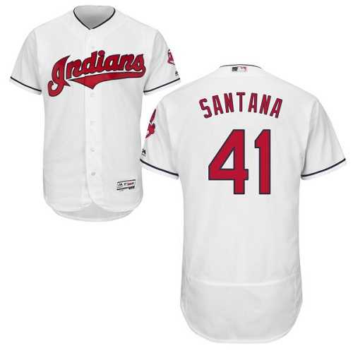 Cleveland Indians #41 Carlos Santana White Flexbase Stitched Jersey DingZhi,We sell and wholesale Cleveland Indians #41 Carlos Santana White Flexbase Stitched Jersey DingZhi on line form chian!