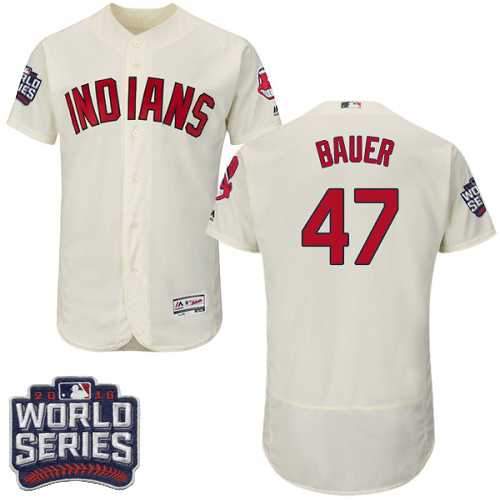 Cleveland Indians #47 Trevor Bauer Cream 2016 World Series Flexbase Stitched Jersey DingZhi,We sell and wholesale Cleveland Indians #47 Trevor Bauer Cream 2016 World Series Flexbase Stitched Jersey DingZhi on line form chian!