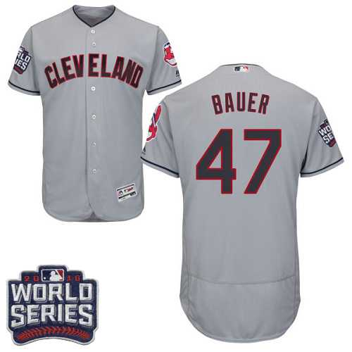 Cleveland Indians #47 Trevor Bauer Gray 2016 World Series Flexbase Stitched Jersey DingZhi,We sell and wholesale Cleveland Indians #47 Trevor Bauer Gray 2016 World Series Flexbase Stitched Jersey DingZhi on line form chian!