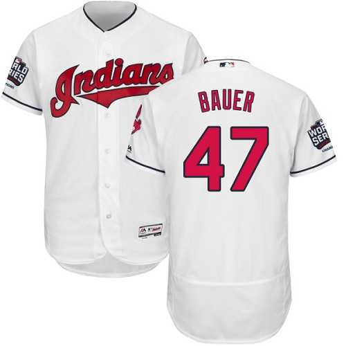 Cleveland Indians #47 Trevor Bauer White 2016 World Series Flexbase Stitched Jersey DingZhi,We sell and wholesale Cleveland Indians #47 Trevor Bauer White 2016 World Series Flexbase Stitched Jersey DingZhi on line form chian!