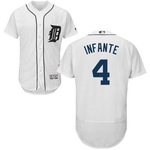 Detroit Tigers #4 Omar Infante White Flexbase Stitched Jersey DingZhi,We sell and wholesale Detroit Tigers #4 Omar Infante White Flexbase Stitched Jersey DingZhi on line form chian!
