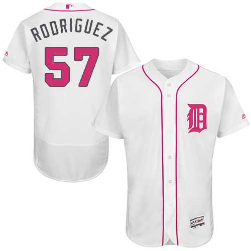 Detroit Tigers #57 Francisco Rodriguez White Mother's Day Flexbase Stitched Jersey DingZhi,We sell and wholesale Detroit Tigers #57 Francisco Rodriguez White Mother's Day Flexbase Stitched Jersey DingZhi on line form chian!