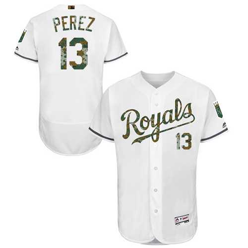 Kansas City Royals #13 Salvador Perez White Memorial Day Flexbase Stitched Jersey DingZhi,We sell and wholesale Kansas City Royals #13 Salvador Perez White Memorial Day Flexbase Stitched Jersey DingZhi on line form chian!