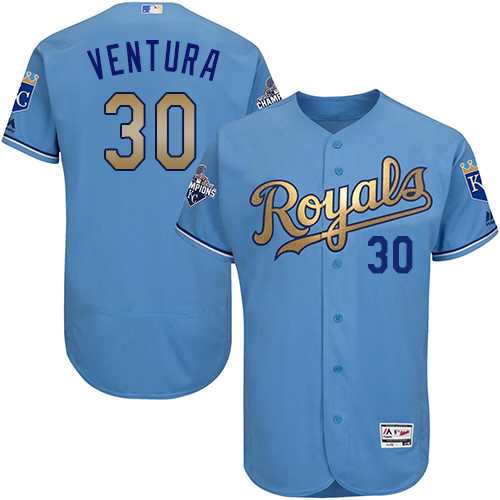 Kansas City Royals #30 Yordano Ventura Light Blue 2015 World Series Champions Gold Program Flexbase Stitched Jersey DingZhi,We sell and wholesale Kansas City Royals #30 Yordano Ventura Light Blue 2015 World Series Champions Gold Program Flexbase Stitched Jersey DingZhi on line form chian!
