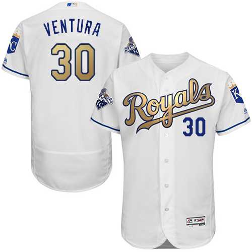 Kansas City Royals #30 Yordano Ventura White 2015 World Series Champions Gold Program Flexbase Stitched Jersey DingZhi,We sell and wholesale Kansas City Royals #30 Yordano Ventura White 2015 World Series Champions Gold Program Flexbase Stitched Jersey DingZhi on line form chian!