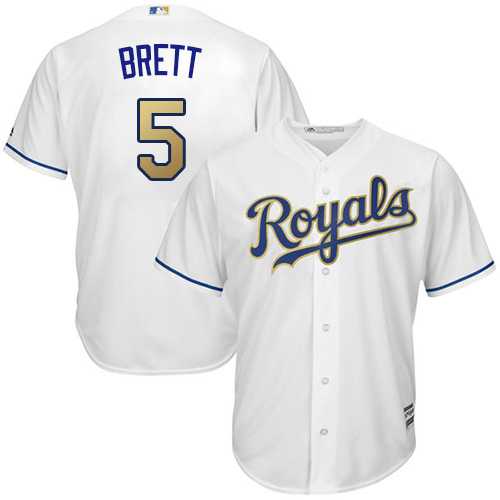 Kansas City Royals #5 George Brett White 2015 World Series Champions Gold Program New Cool Base Stitched Jersey DingZhi,We sell and wholesale Kansas City Royals #5 George Brett White 2015 World Series Champions Gold Program New Cool Base Stitched Jersey DingZhi on line form chian!