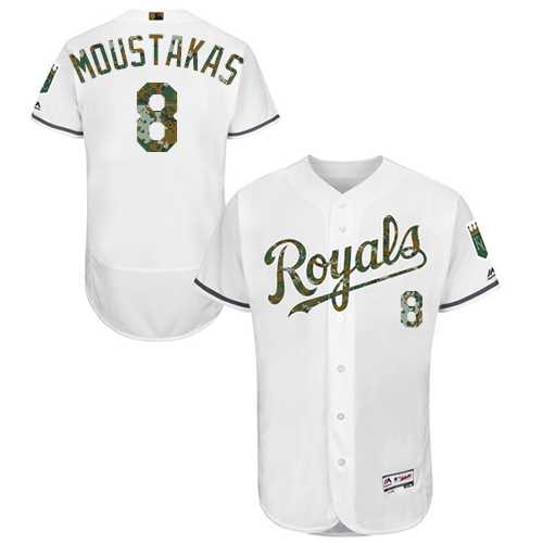 Kansas City Royals #8 Mike Moustakas White Memorial Day Flexbase Stitched Jersey DingZhi,We sell and wholesale Kansas City Royals #8 Mike Moustakas White Memorial Day Flexbase Stitched Jersey DingZhi on line form chian!