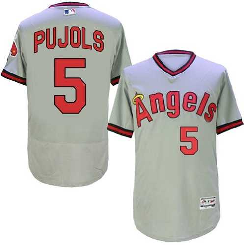 Los Angeles Angels of Anaheim #5 Albert Pujols Gray Throwback Flexbase Stitched Jersey DingZhi,We sell and wholesale Los Angeles Angels of Anaheim #5 Albert Pujols Gray Throwback Flexbase Stitched Jersey DingZhi on line form chian!