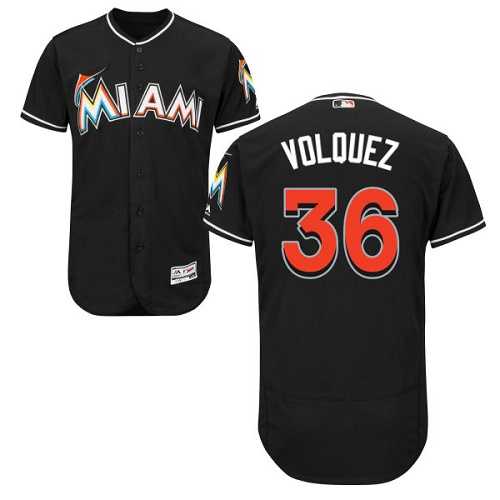 Miami Marlins #36 Edinson Volquez Black Flexbase Stitched Jersey DingZhi,We sell and wholesale Miami Marlins #36 Edinson Volquez Black Flexbase Stitched Jersey DingZhi on line form chian!