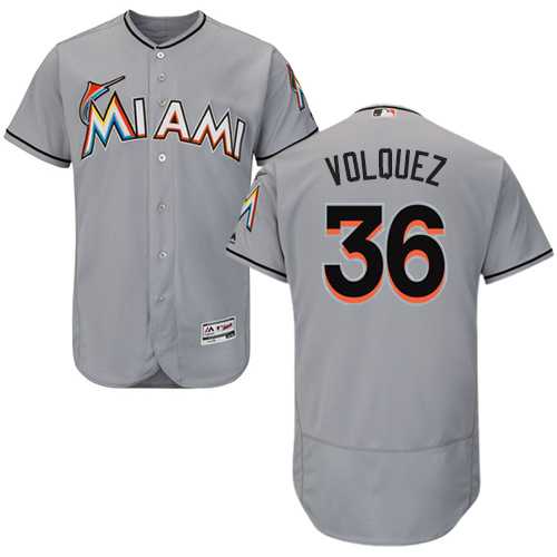 Miami Marlins #36 Edinson Volquez Gray Flexbase Stitched Jersey DingZhi,We sell and wholesale Miami Marlins #36 Edinson Volquez Gray Flexbase Stitched Jersey DingZhi on line form chian!