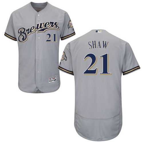 Milwaukee Brewers #21 Travis Shaw Gray Flexbase Stitched Jersey DingZhi,We sell and wholesale Milwaukee Brewers #21 Travis Shaw Gray Flexbase Stitched Jersey DingZhi on line form chian!