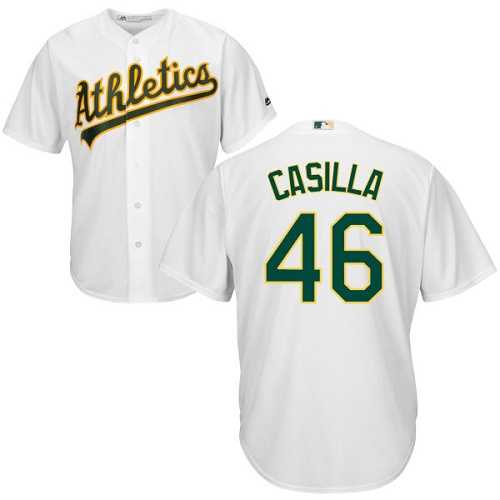 Oakland Athletics #46 Santiago Casilla White New Cool Base Stitched Jersey DingZhi,We sell and wholesale Oakland Athletics #46 Santiago Casilla White New Cool Base Stitched Jersey DingZhi on line form chian!