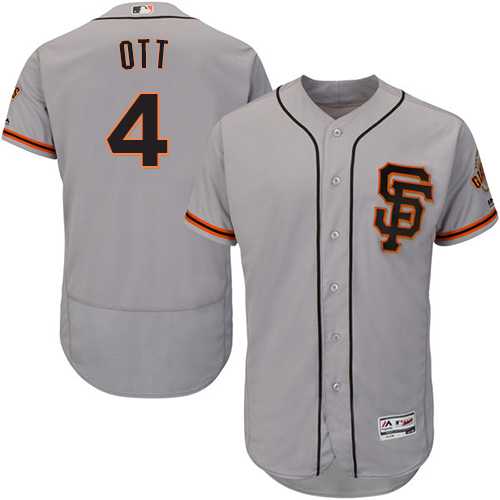San Francisco Giants #4 Mel Ott Gray Road 2 Flexbase Stitched Jersey DingZhi,We sell and wholesale San Francisco Giants #4 Mel Ott Gray Road 2 Flexbase Stitched Jersey DingZhi on line form chian!