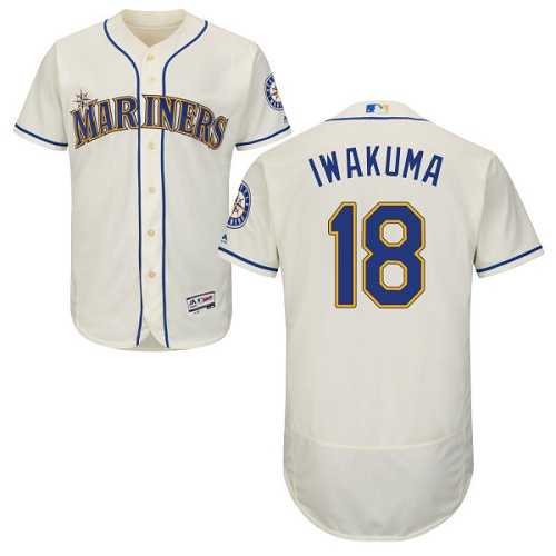 Seattle Mariners #18 Hisashi Iwakuma Cream Flexbase Stitched Jersey DingZhi,We sell and wholesale Seattle Mariners #18 Hisashi Iwakuma Cream Flexbase Stitched Jersey DingZhi on line form chian!