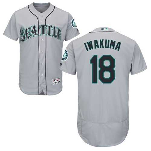 Seattle Mariners #18 Hisashi Iwakuma Gray Flexbase Stitched Jersey DingZhi,We sell and wholesale Seattle Mariners #18 Hisashi Iwakuma Gray Flexbase Stitched Jersey DingZhi on line form chian!