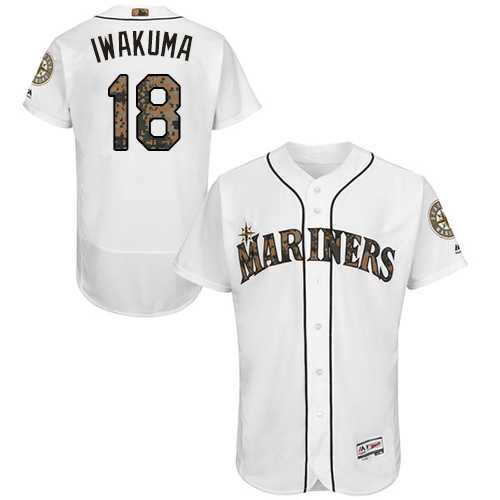 Seattle Mariners #18 Hisashi Iwakuma White Memorial Day Flexbase Stitched Jersey DingZhi,We sell and wholesale Seattle Mariners #18 Hisashi Iwakuma White Memorial Day Flexbase Stitched Jersey DingZhi on line form chian!
