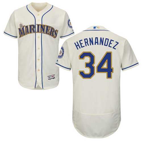 Seattle Mariners #34 Felix Hernandez Cream Flexbase Stitched Jersey DingZhi,We sell and wholesale Seattle Mariners #34 Felix Hernandez Cream Flexbase Stitched Jersey DingZhi on line form chian!
