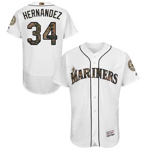 Seattle Mariners #34 Felix Hernandez White Memorial Day Flexbase Stitched Jersey DingZhi,We sell and wholesale Seattle Mariners #34 Felix Hernandez White Memorial Day Flexbase Stitched Jersey DingZhi on line form chian!