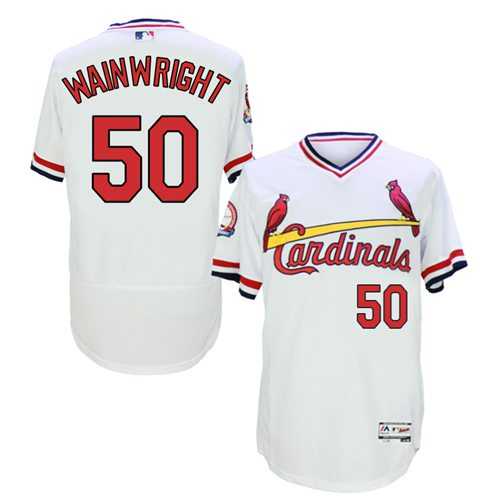 St. Louis Cardinals #50 Adam Wainwright White 1985 Throwback Flexbase Stitched Jersey DingZhi,We sell and wholesale St. Louis Cardinals #50 Adam Wainwright White 1985 Throwback Flexbase Stitched Jersey DingZhi on line form chian!