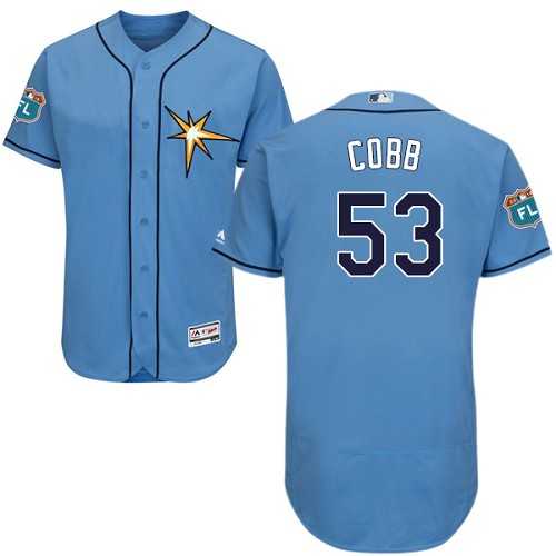Tampa Bay Rays #53 Alex Cobb Light Blue Flexbase Stitched Jersey DingZhi,We sell and wholesale Tampa Bay Rays #53 Alex Cobb Light Blue Flexbase Stitched Jersey DingZhi on line form chian!