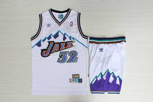 Jazz #32 Karl Malone White Hardwood Classics Jersey(With Shorts),We sell and wholesale Jazz #32 Karl Malone White Hardwood Classics Jersey(With Shorts) on line form chian!