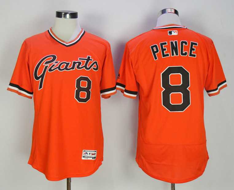 San Francisco Giants #8 Hunter Pence Orange Throwback Flexbase Jersey,We sell and wholesale San Francisco Giants #8 Hunter Pence Orange Throwback Flexbase Jersey on line form chian!