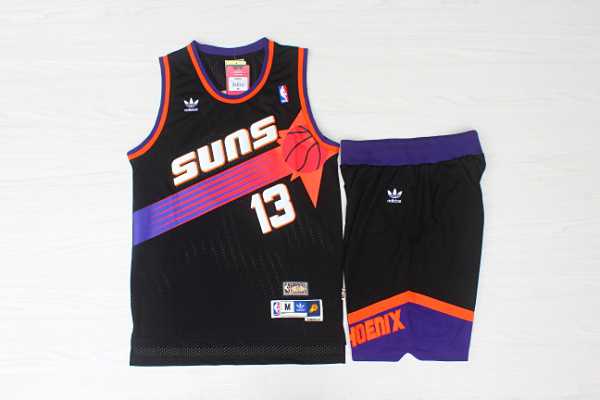 Suns #13 Steve Nash Black Hardwood Classics Jersey(With Shorts),We sell and wholesale Suns #13 Steve Nash Black Hardwood Classics Jersey(With Shorts) on line form chian!