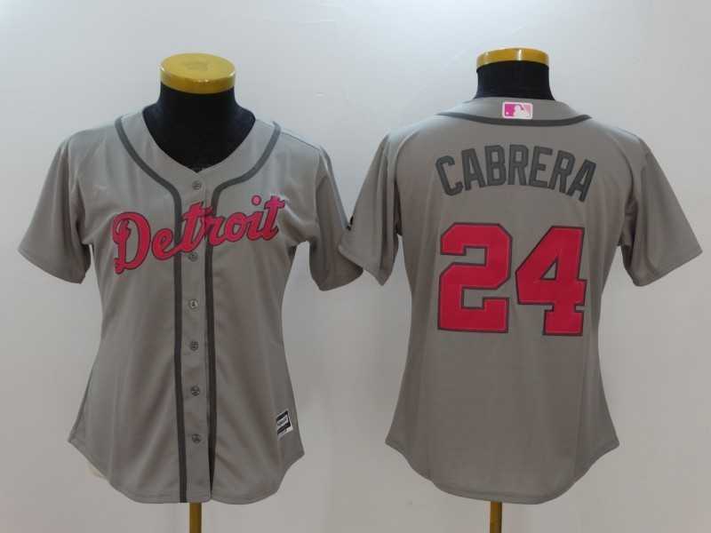 Women Detroit Tigers #24 Miguel Cabrera Gray Mother's Day New Cool Base Jersey,We sell and wholesale Women Detroit Tigers #24 Miguel Cabrera Gray Mother's Day New Cool Base Jersey on line form chian!