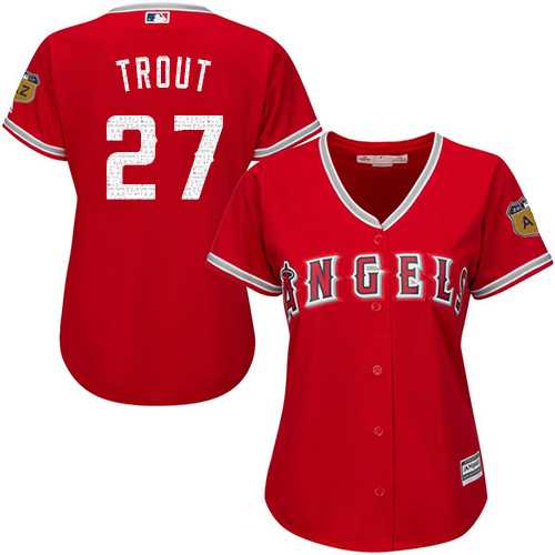 Women Los Angeles Angels of Anaheim #27 Mike Trout Red New 2017 Spring Training Cool Base Jersey DingZhi,We sell and wholesale Women Los Angeles Angels of Anaheim #27 Mike Trout Red New 2017 Spring Training Cool Base Jersey DingZhi on line form chian!