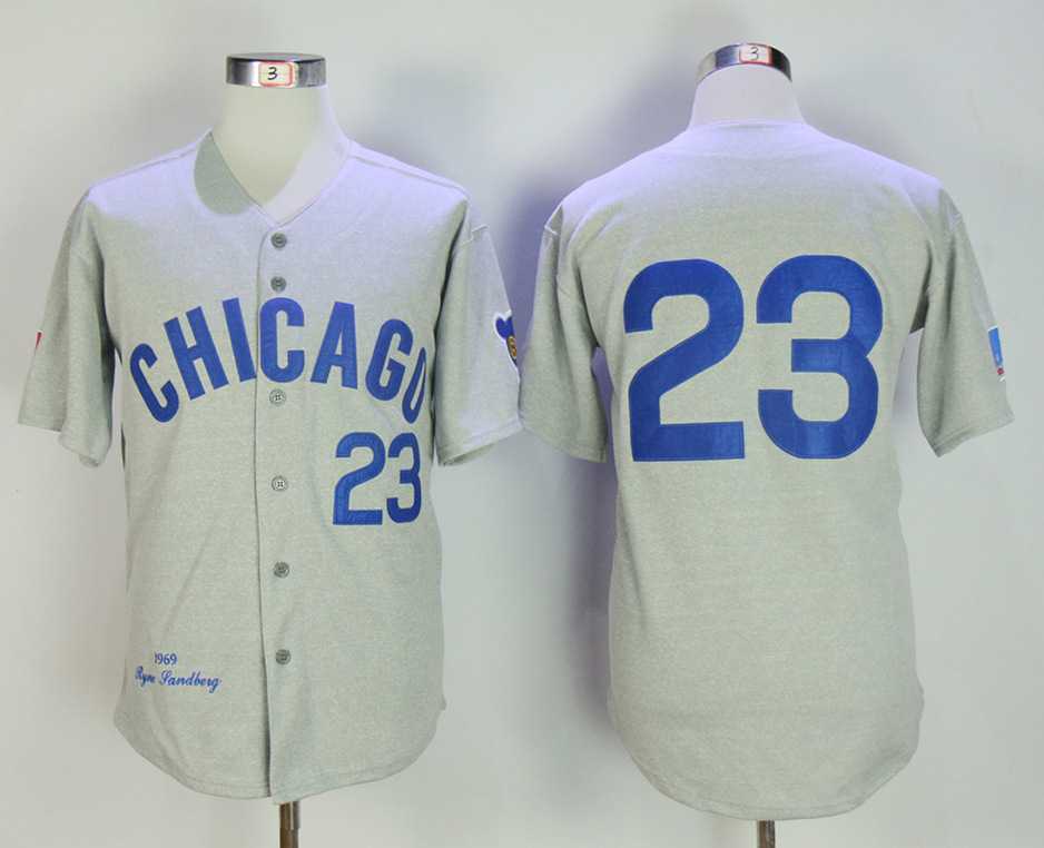 Chicago Cubs #23 Ryne Sandberg Gray 1969 Throwback Jersey,We sell and wholesale Chicago Cubs #23 Ryne Sandberg Gray 1969 Throwback Jersey on line form chian!